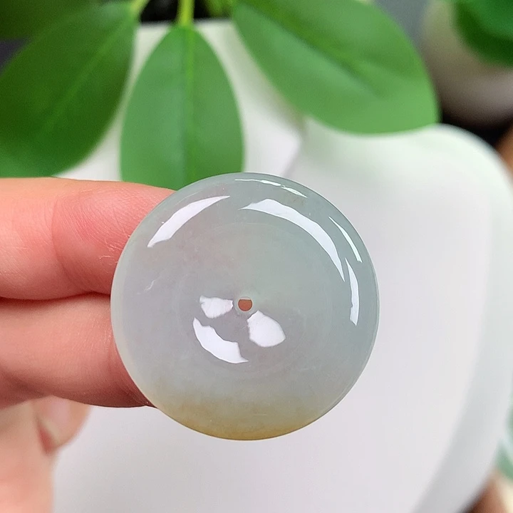 翡翠未镶嵌颈饰平安扣 27.1x6.2mm