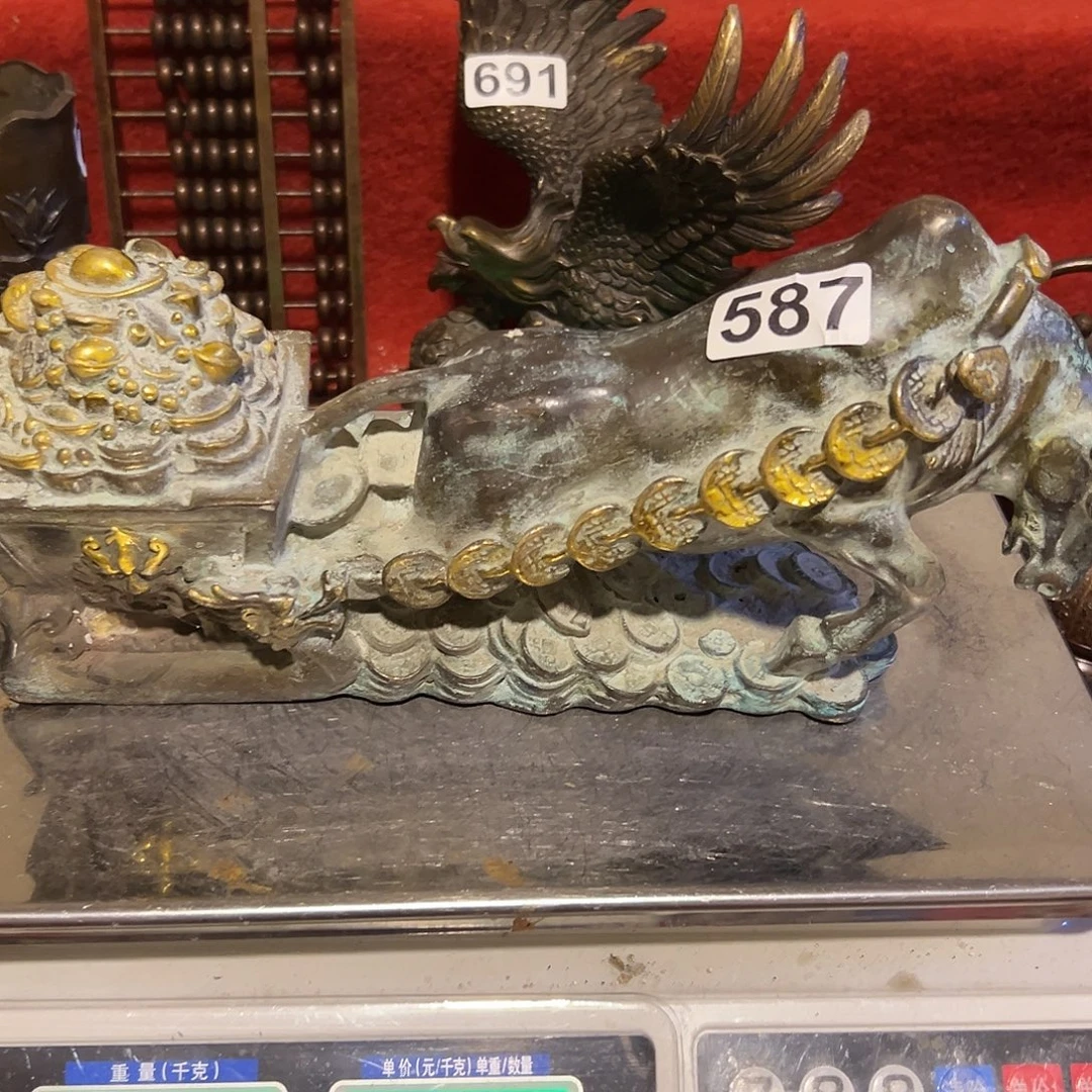 桐***园黄铜摆件，文房摆件