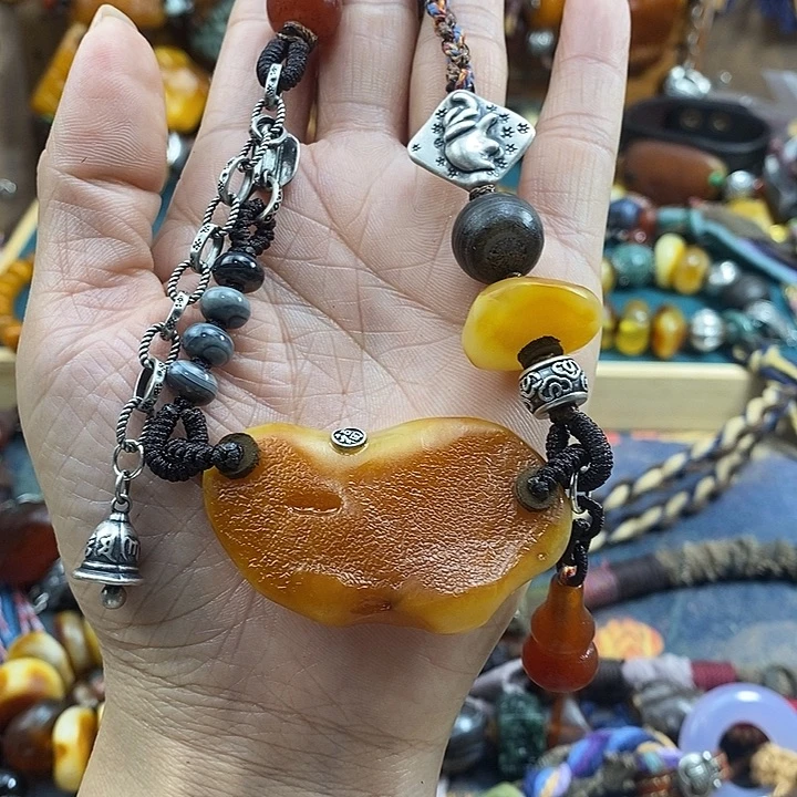 蜜蜡未镶嵌项链项链