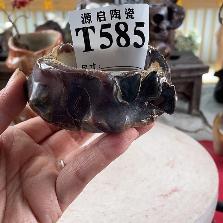 紫砂花盆景德镇陶瓷585瑕疵