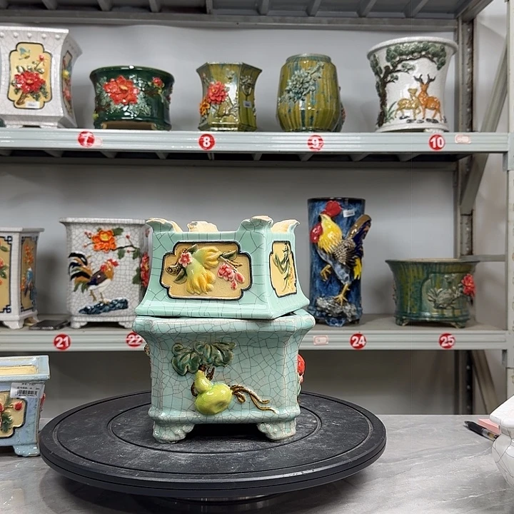 厦***鹰精品石湾盆精工做