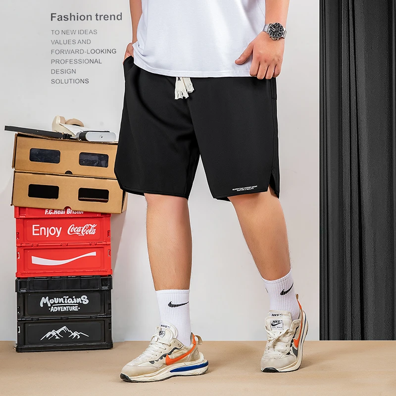 芊歌潮牌大码男装X1515夏季新款胖子加肥加大简约休闲直筒5分短裤