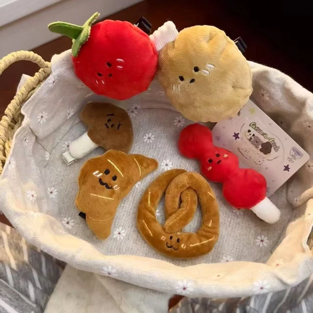 食玩发夹趣味面包房毛绒公仔发卡可爱搞怪碎发夹刘海夹发饰女
