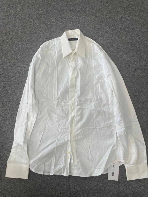 99新 Givenchy/纪梵希 白色 编织 长袖 衬衫 衣长75