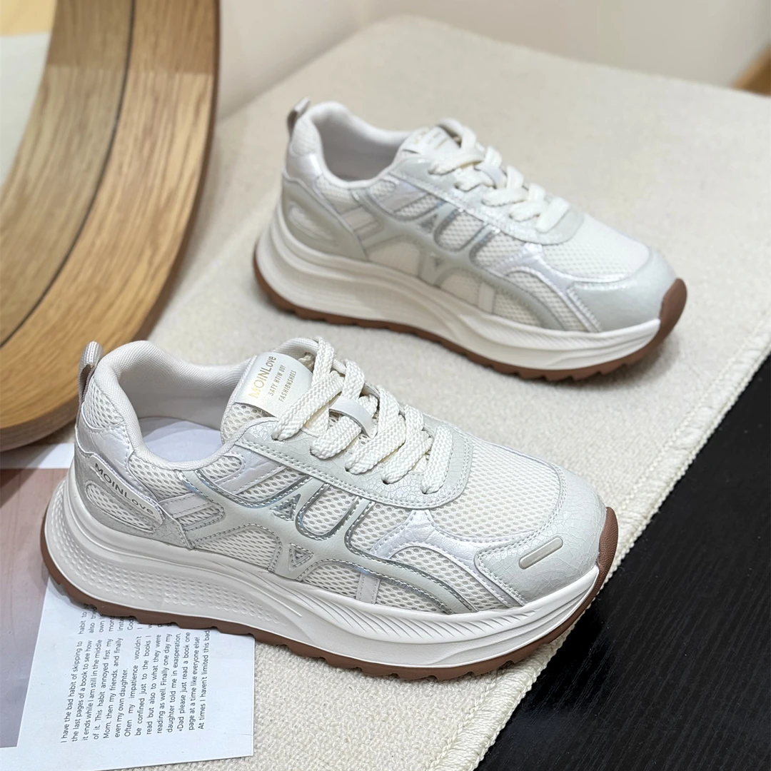 真皮厚底港风洋气显瘦阿甘鞋女2025新款秋时髦洋气爆款休闲老爹鞋