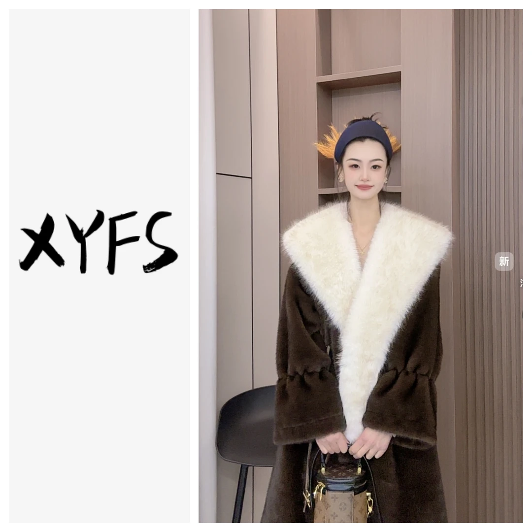 《xinyufushi68-161》时尚新款贵气名媛风长款毛毛外套