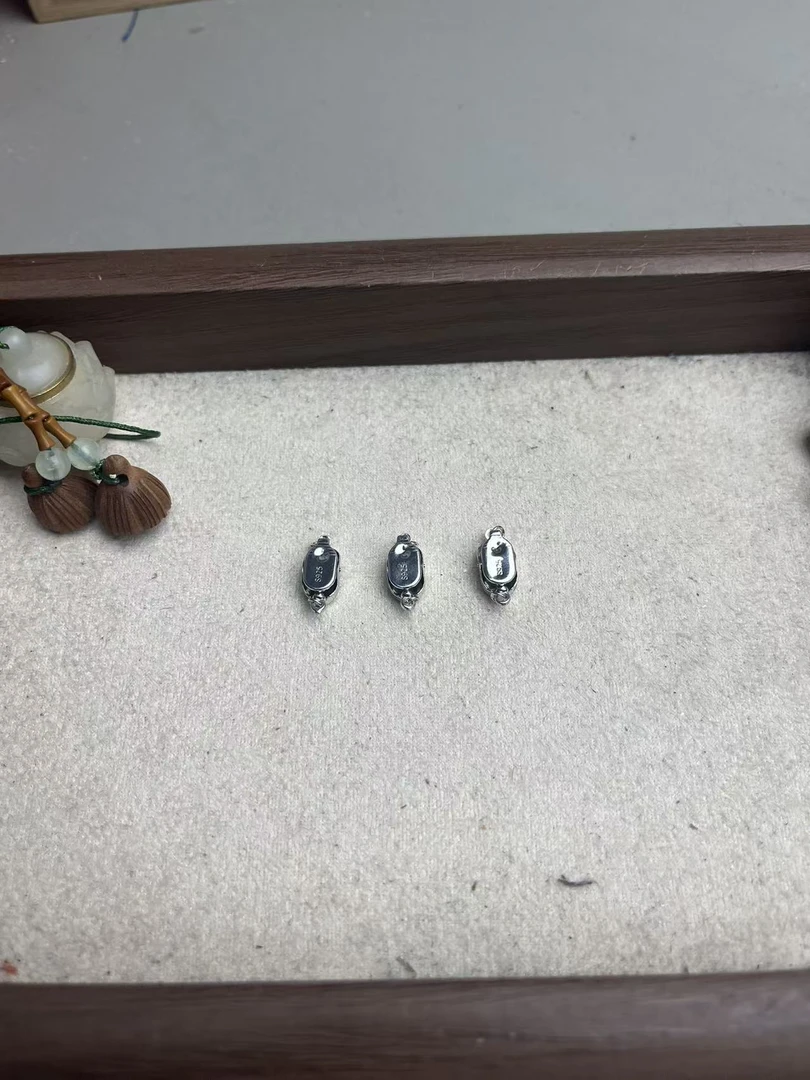 925银银制品 S925银元宝扣穿珍珠项链手链串珠扣头diy配件专用