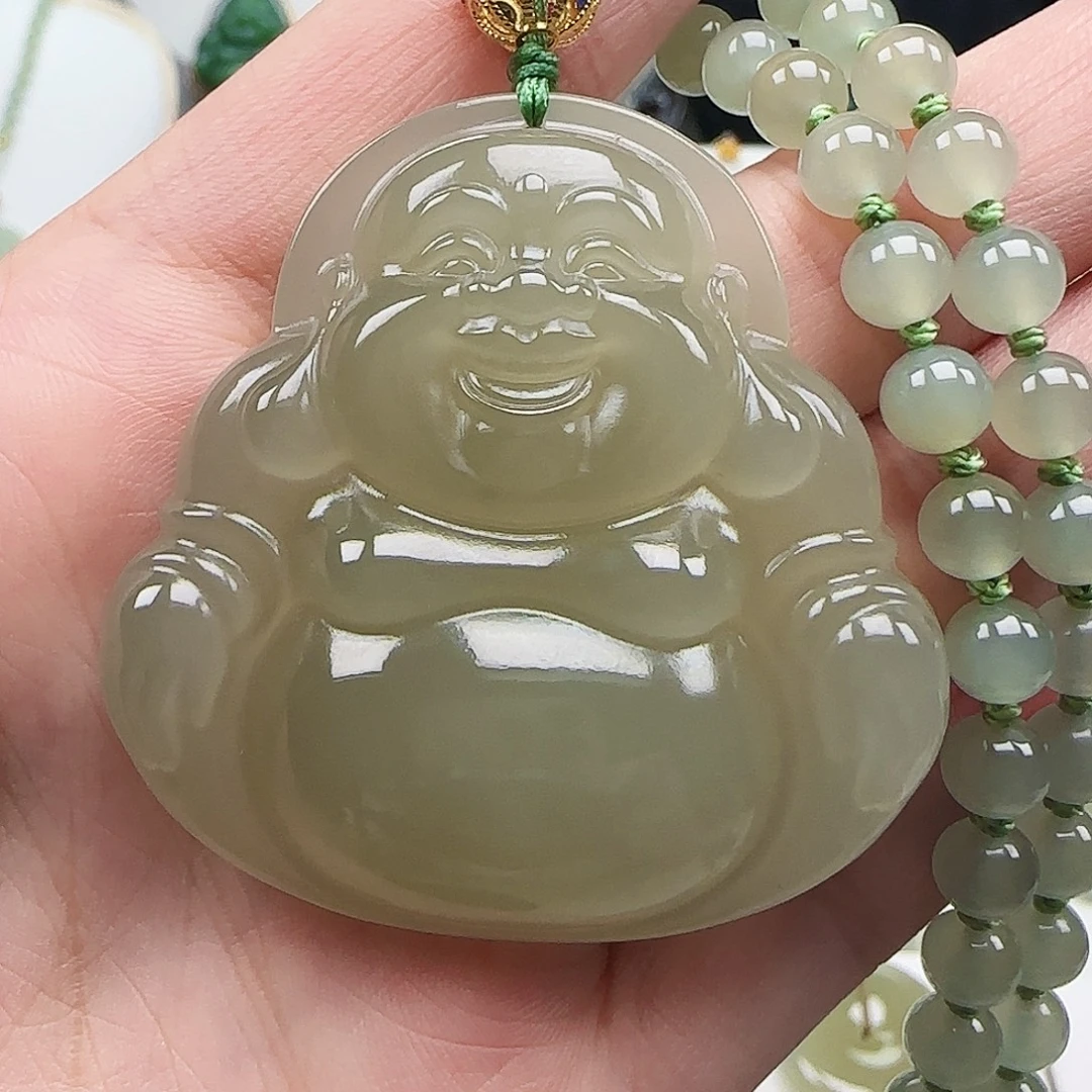 西***姐吊坠(赠链)18K金镶嵌和田玉48