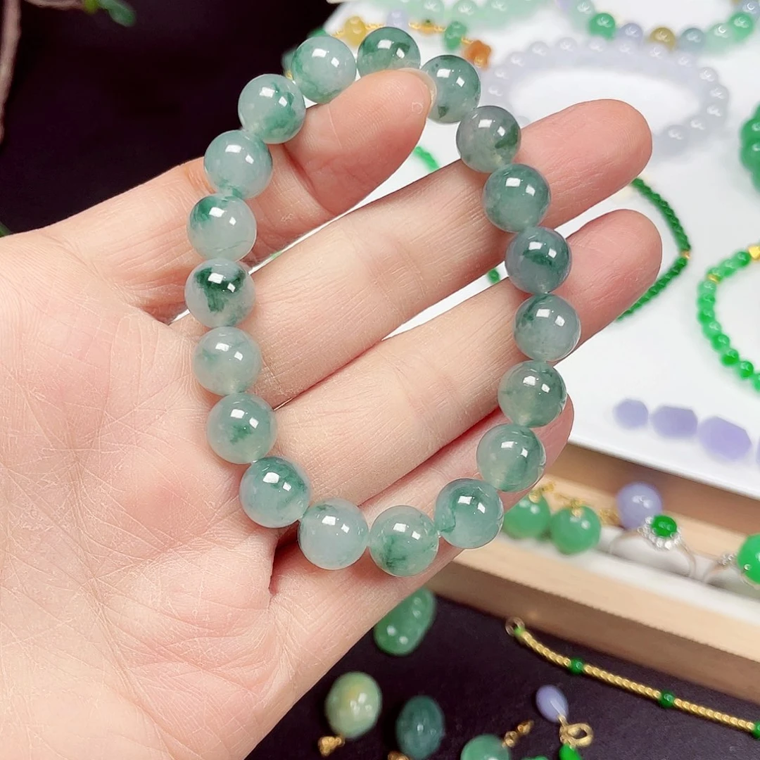 翡翠未镶嵌手链天然缅甸翡翠A货卡9.9