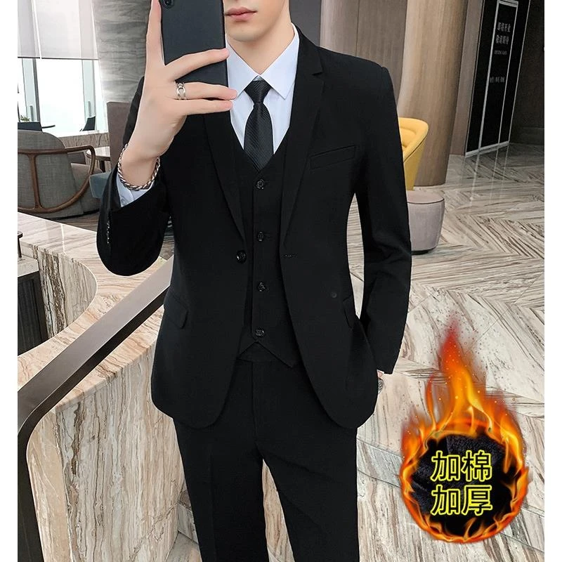 男士秋冬宽松型厚款其他100%面料材质韩版潮流帅气休闲职业结婚伴