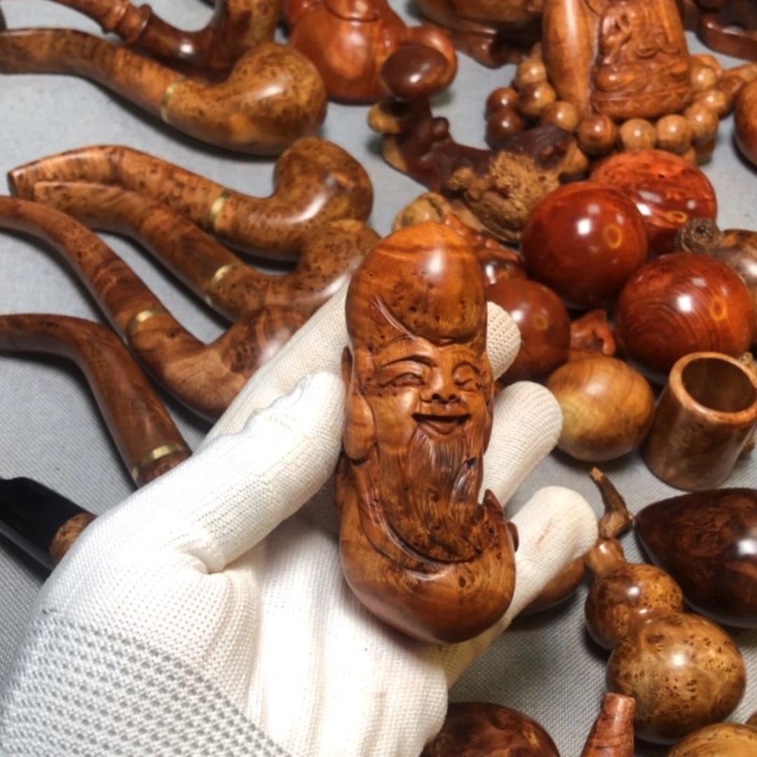 【闪购商品】木麻梨疙瘩火琉璃手把件