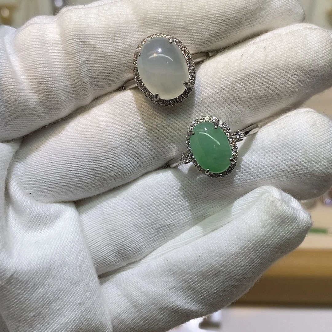 翡翠银S925镶嵌戒指