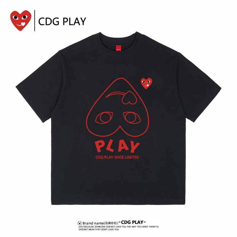 CDGPLAY圆领潮流夏季常规款限定短袖T恤短袖宽松休闲印花复古