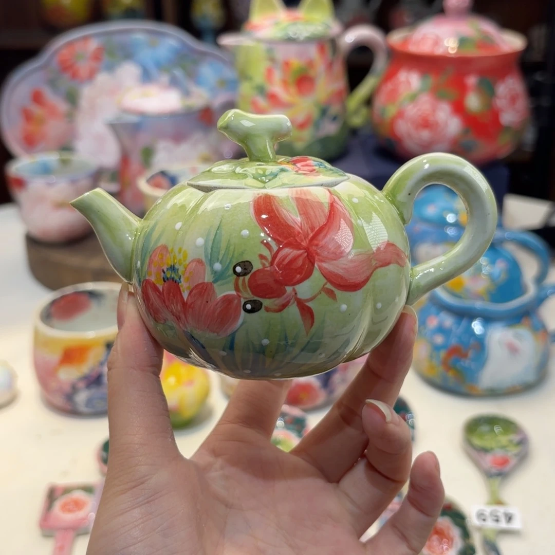景德镇手绘高温釉下彩陶瓷茶具