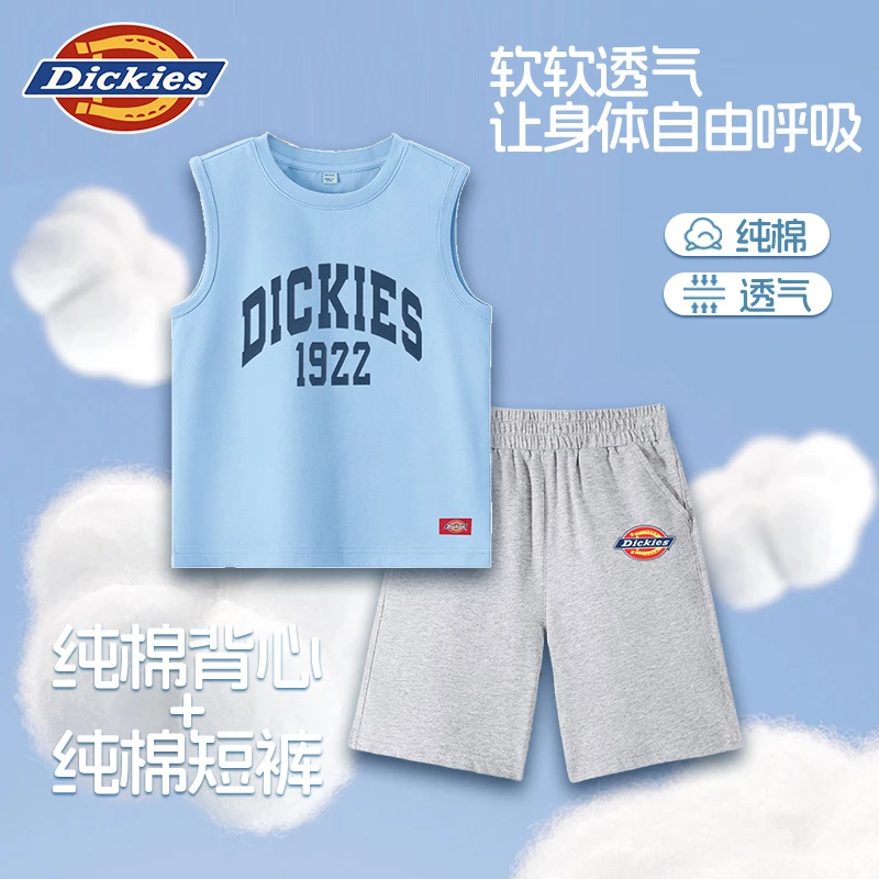Dickies夏季纯棉背心+短裤男童女户外运动夏季舒适宽松休闲套装