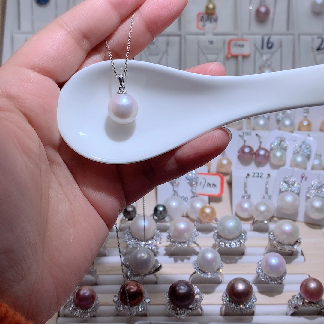 吊坠(赠链)银S925镶嵌淡水珍珠CC12.8mm