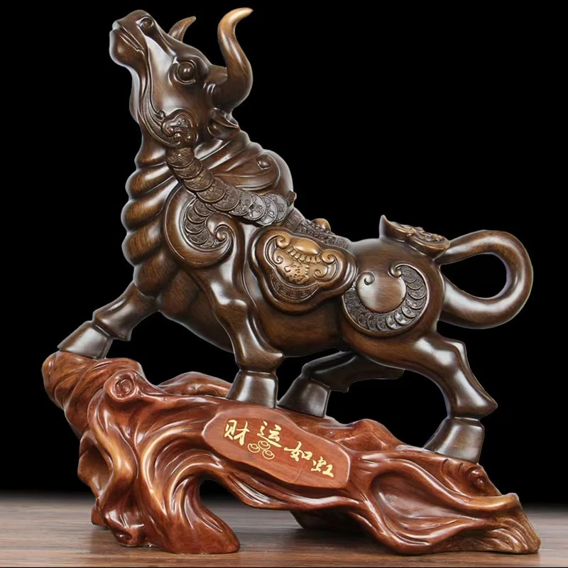 财运如虹招财牛摆件客厅家居装饰品办公室桌摆件乔迁新居店铺开张