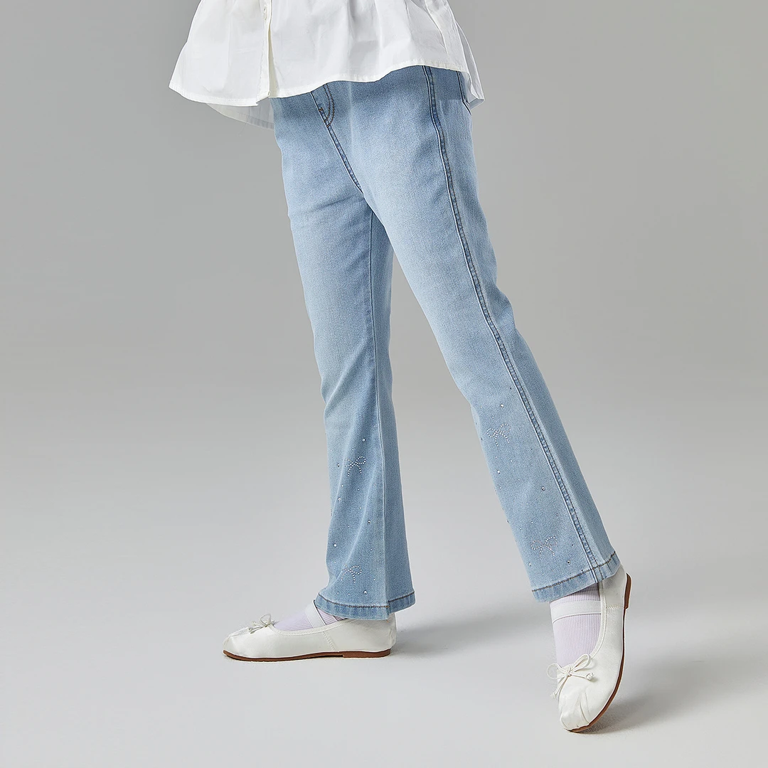 Deesha笛莎童装儿童女童裤子2025春季新款大童女童夏季牛仔裤932