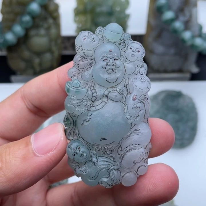 未镶嵌定制翡翠弥勒佛