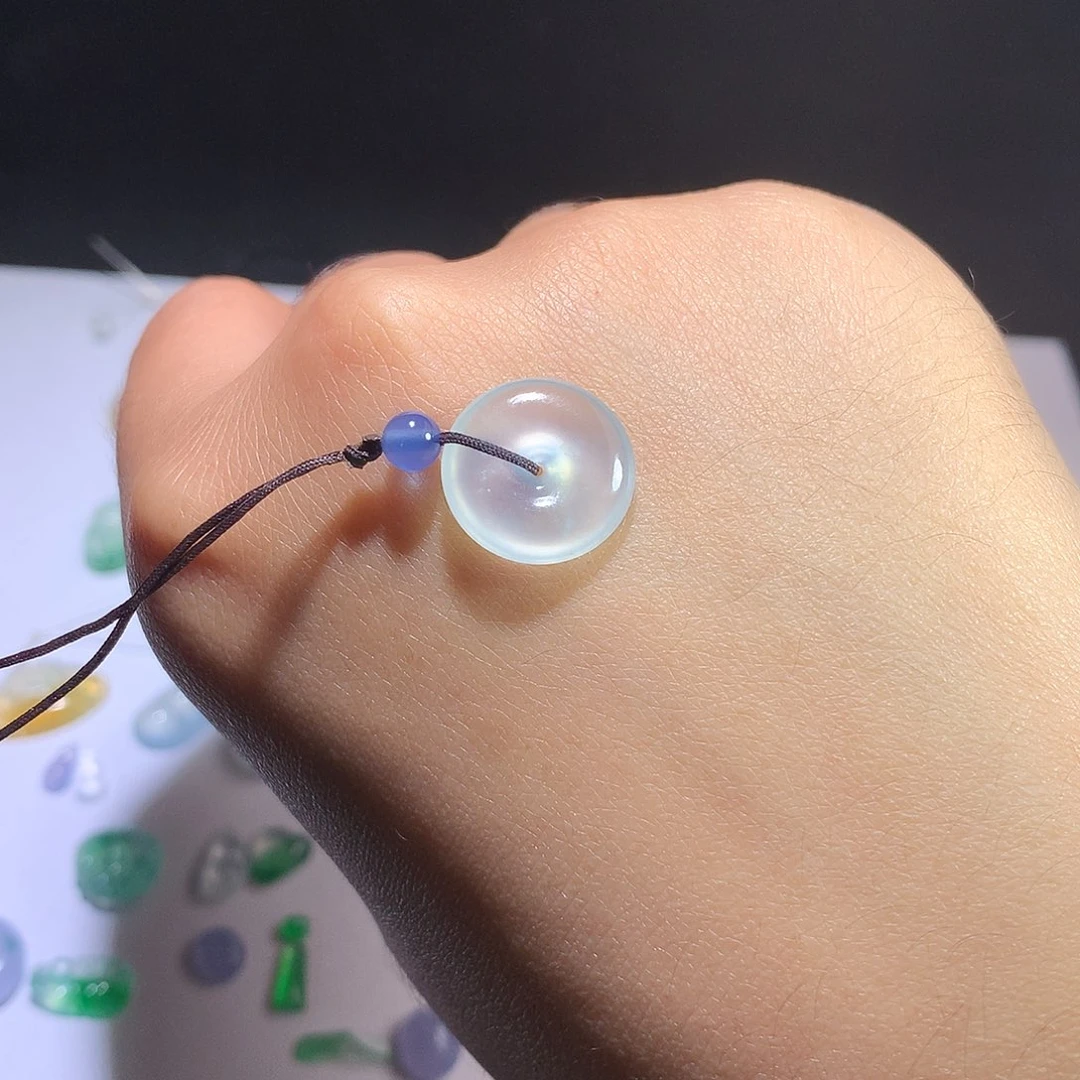 翡翠未镶嵌挂件翡翠高冰扣子