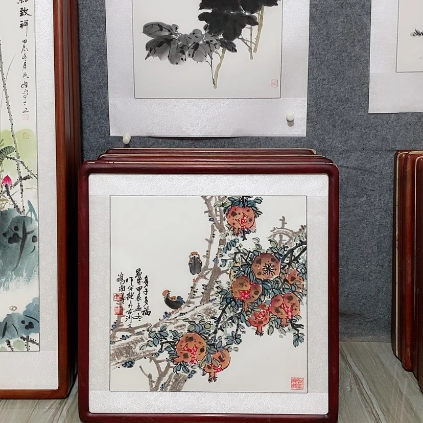 【闪购商品】国画书画作品带框65×65厘米