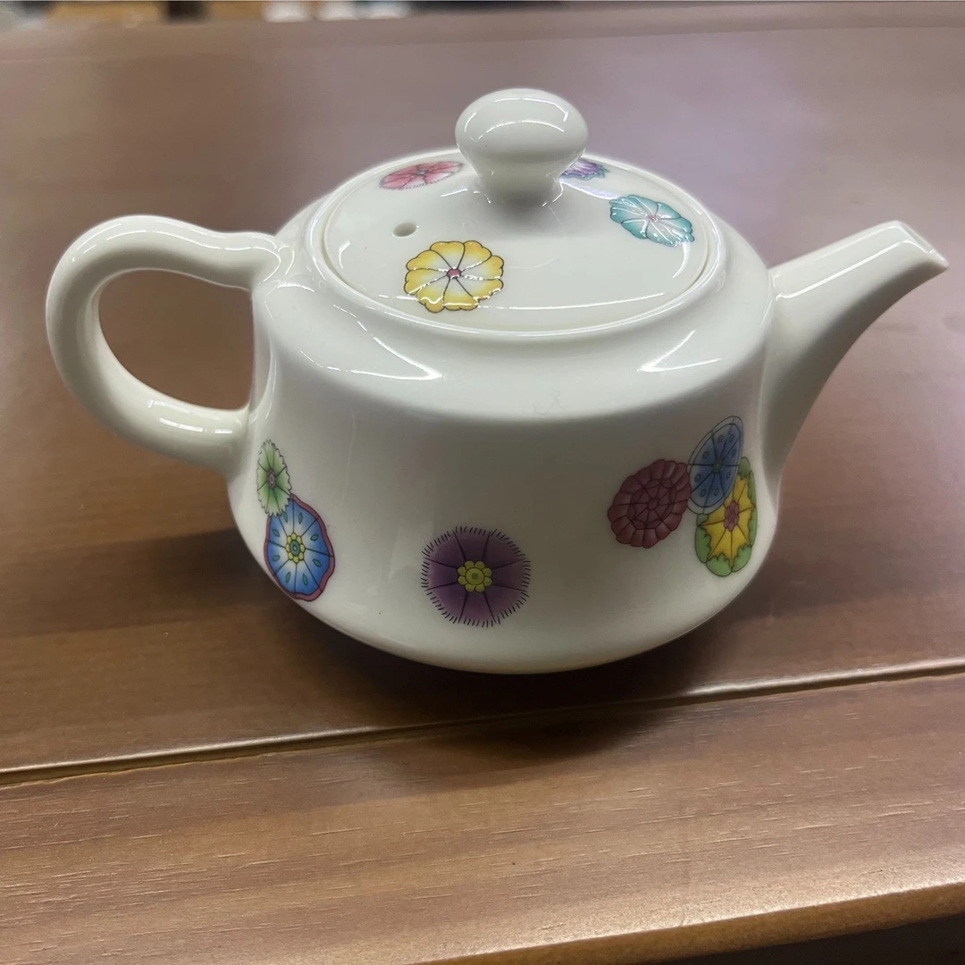 珐琅彩皮球花钟平壶茶器手绘寿桃羊脂白瓷手工牡丹蝶恋花陶瓷