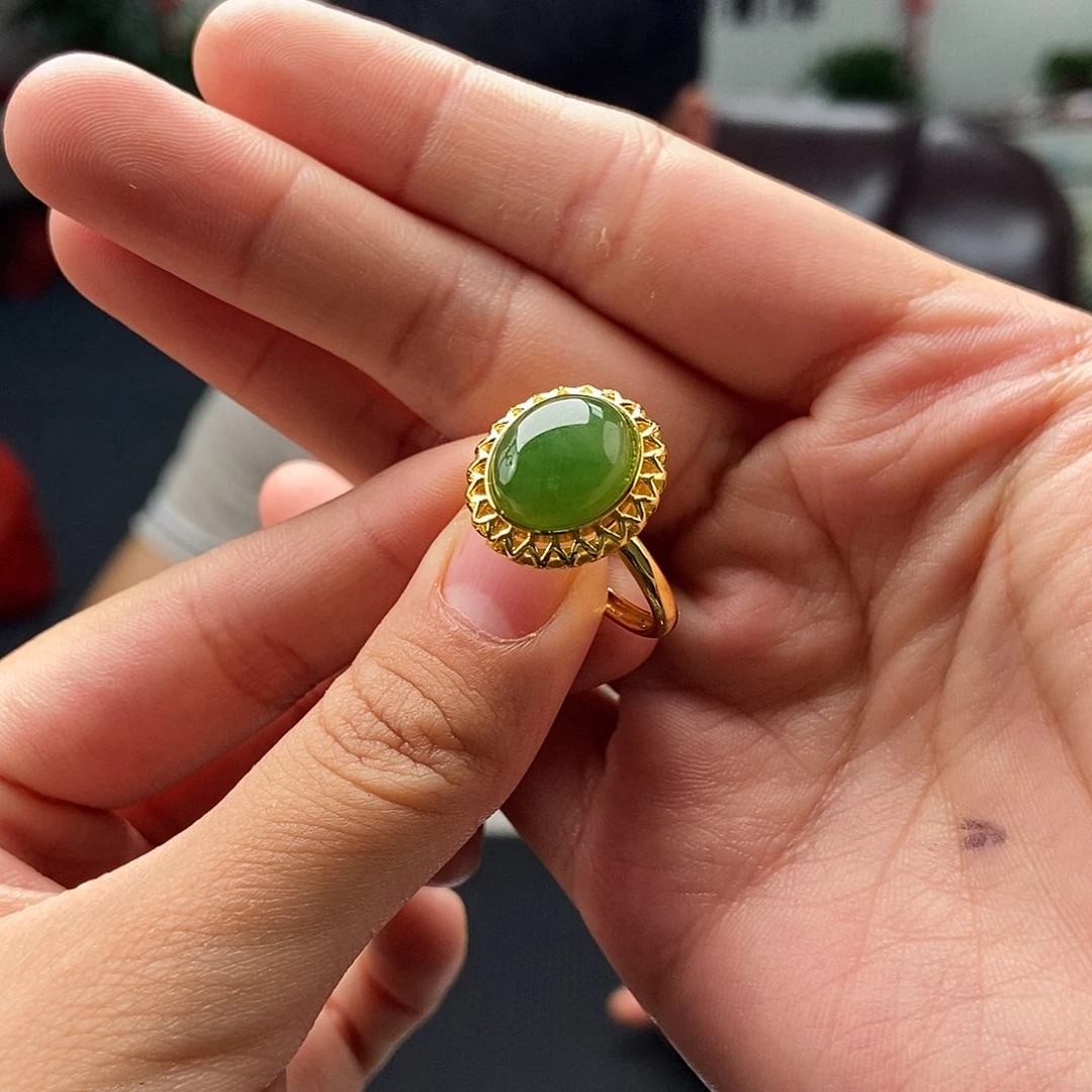 和田玉戒指未镶嵌颜色多样性发拍一发一