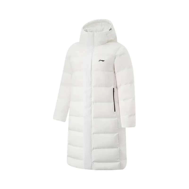 (B品以直播展示为主）李宁白鸭绒保暖防泼水长款羽绒服AYMU569