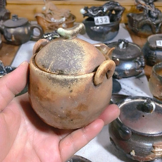 瓷片微瑕的宝瓶粗陶