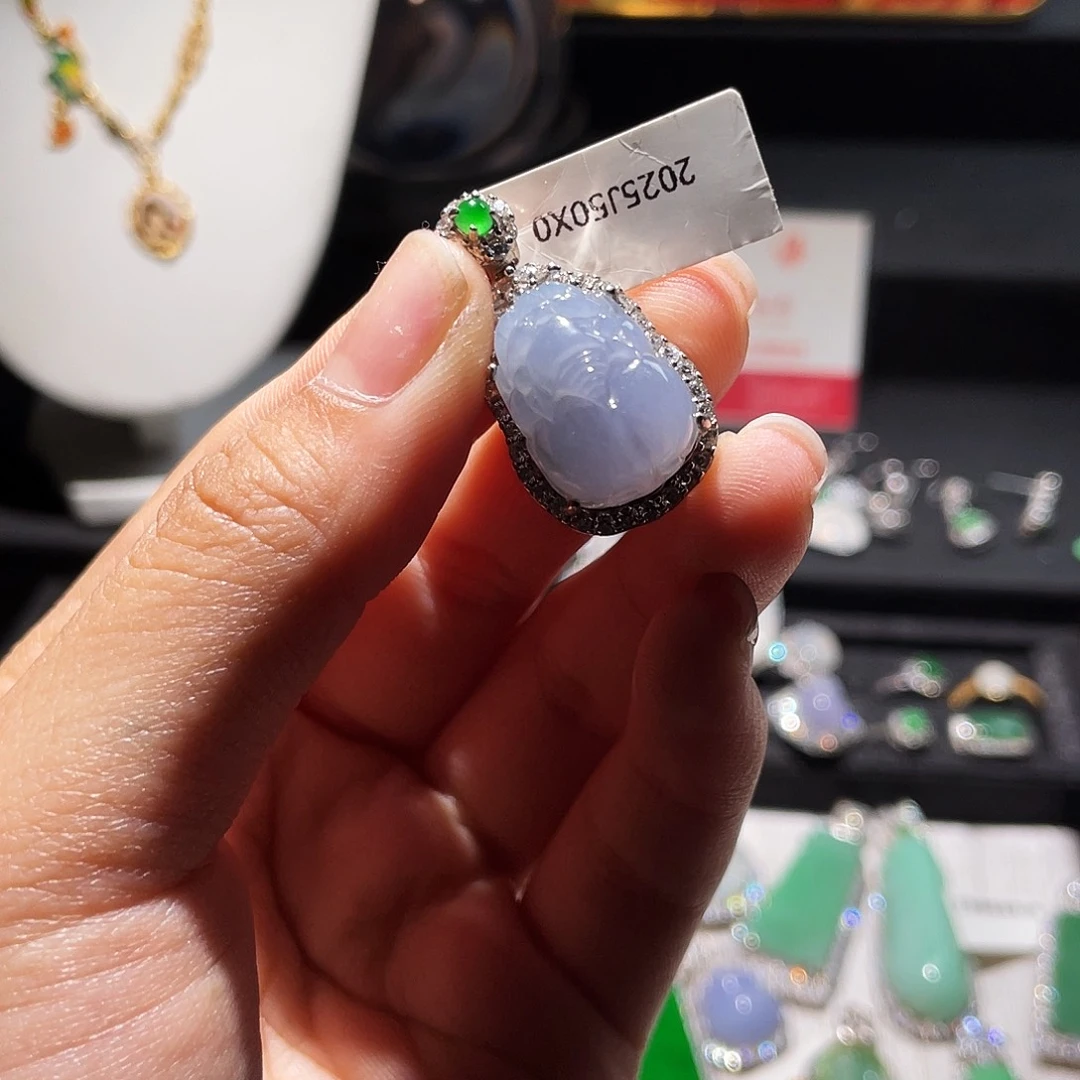 翡翠银S925镶嵌颈饰