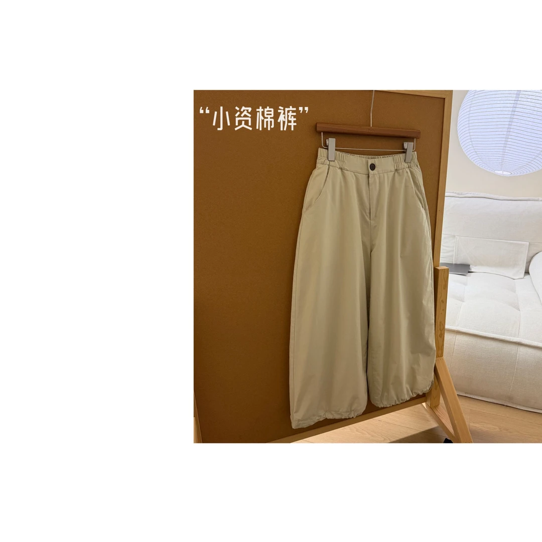 （小资棉裤）多利原创文艺风简约西装棉裤