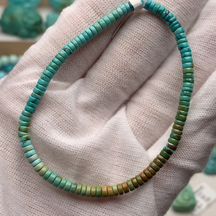 绿松石未镶嵌珠宝奇石高瓷福利直切手串3.5mm