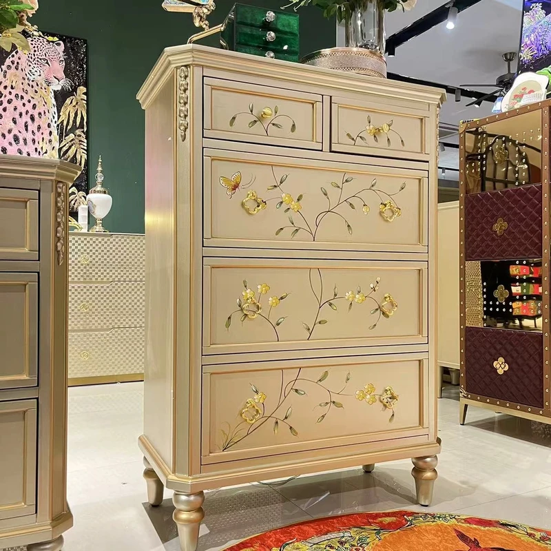 【喜悦家具】GH彩绘五斗柜80*40*115