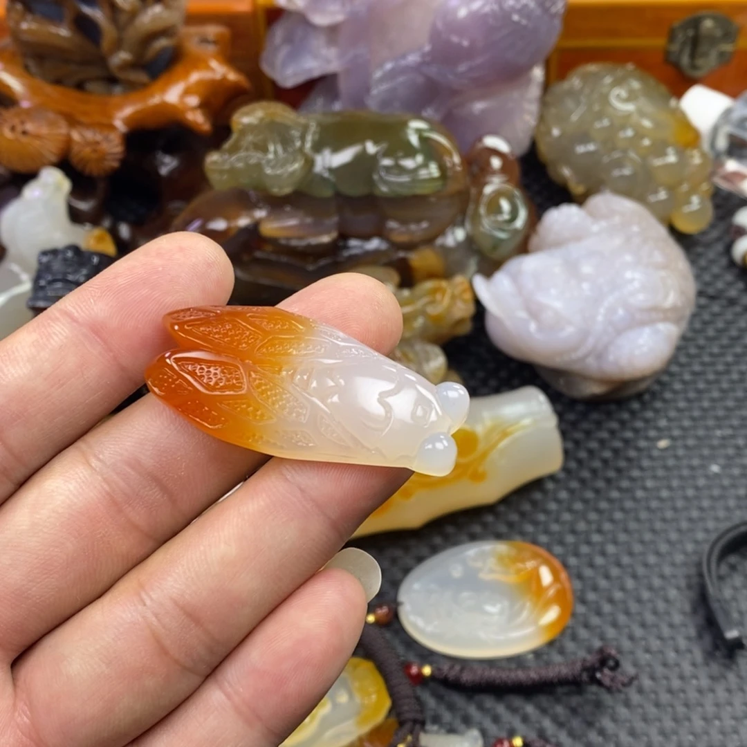 玛瑙/玉髓手把件未镶嵌用****1
