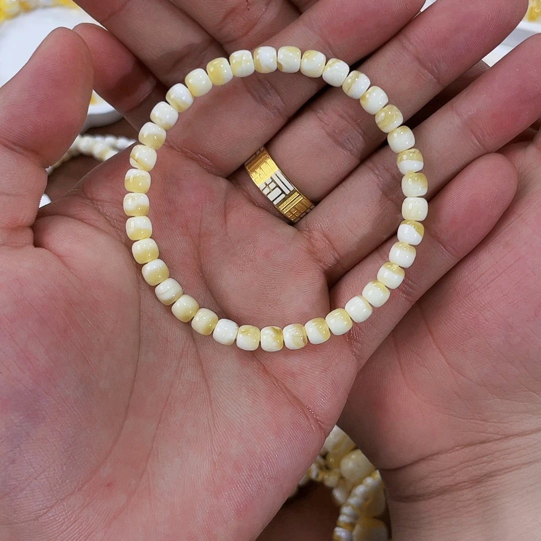 秋***叶琥珀未镶嵌手链5.5m