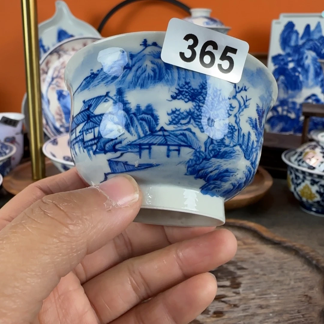 瓷片景德镇手绘青花茶器365