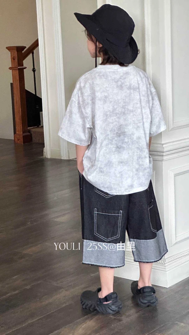 长裤中性男女春季夏季牛仔裤韩版七分裤男童