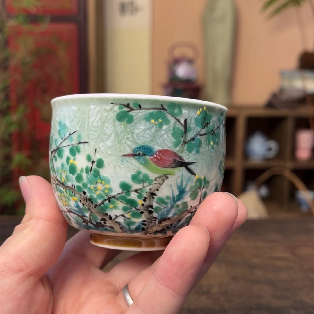 杯柴烧手工手绘陶瓷