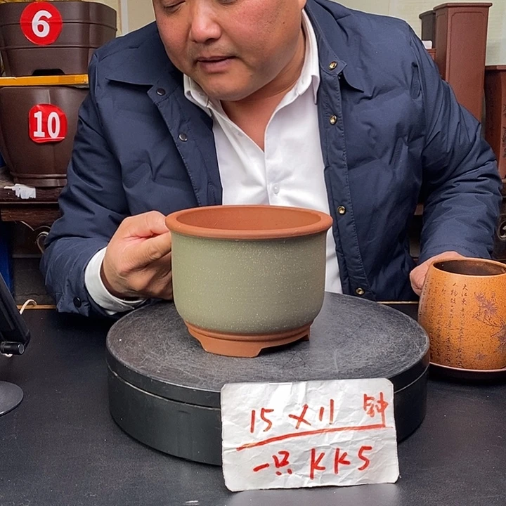 紫砂花盆货号一只KK5