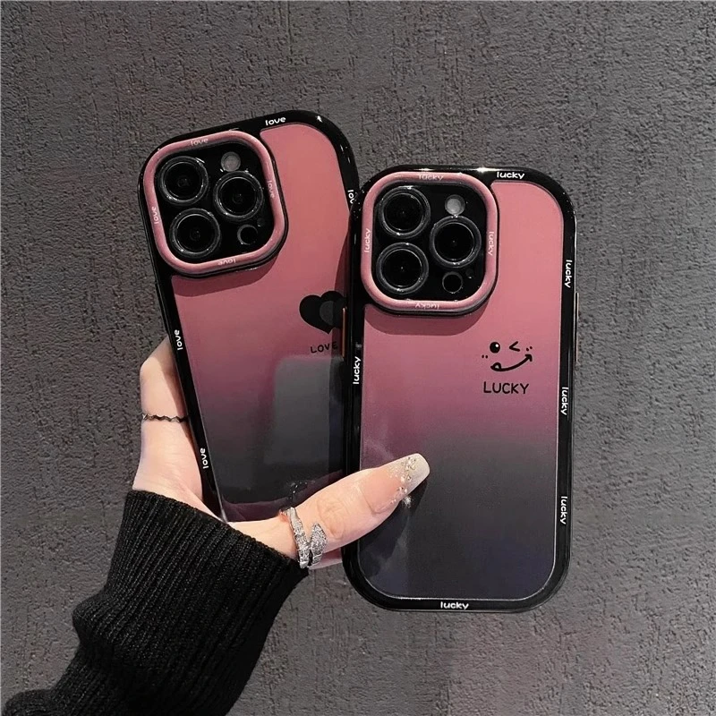 爱心笑脸适用于苹果/华为/vivo/oppo防摔全包女款简约网红手机壳