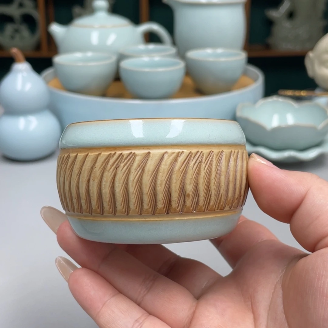 瓷赵琳老师重工鼓杯带礼盒