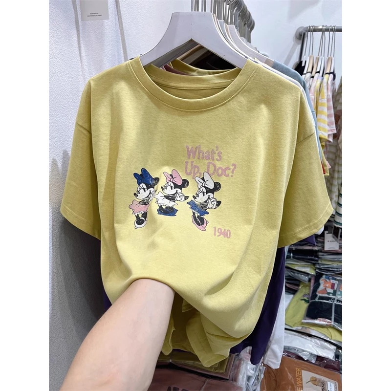 韩系小众宽松oversize雪花棉短袖上衣女夏季新款大码胖mm200