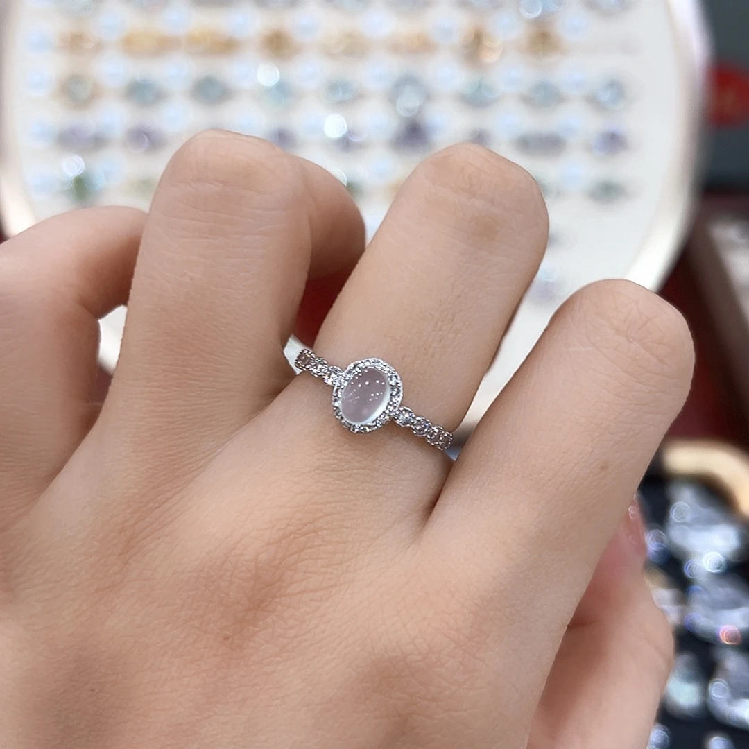 九***九烟晶戒指银S925镶嵌