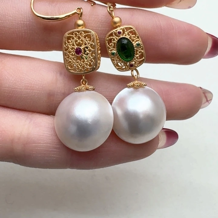 拼合珍珠（马贝珠）耳饰未镶嵌