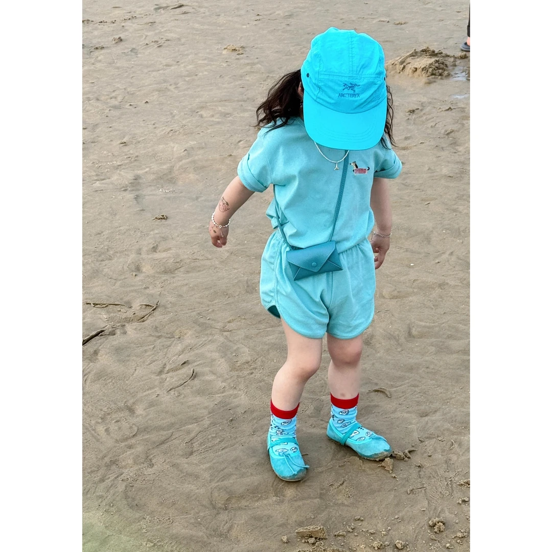 壹妈韩范童装女童时髦套装夏季新款洋气百搭卡通短袖上衣宽松短裤