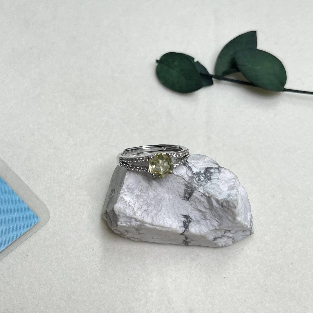 全新未使用  【六六中古】孤品s925水晶开口戒指aj4643