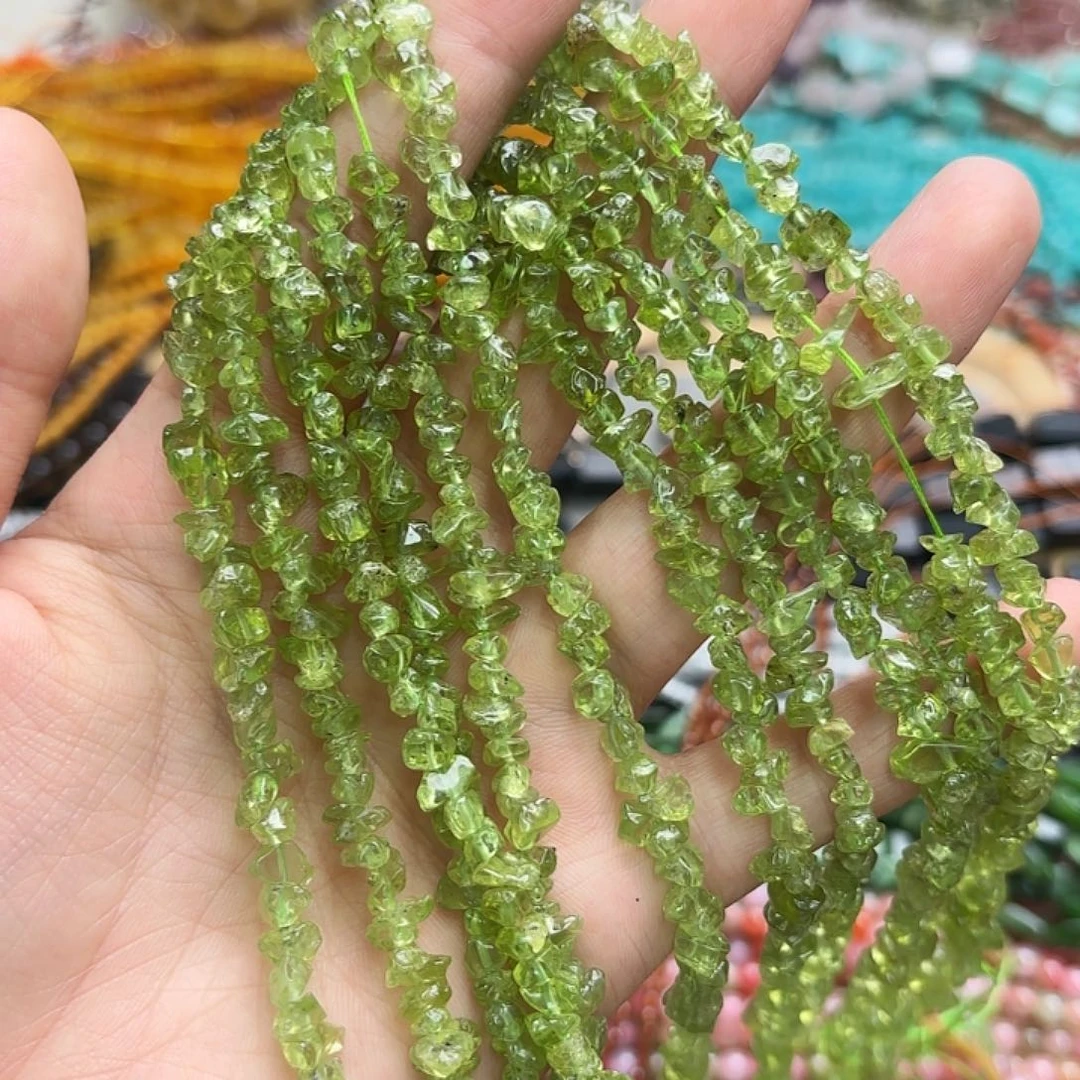 玛瑙/玉髓未镶嵌珠宝半成品4-6橄榄碎石一条长38