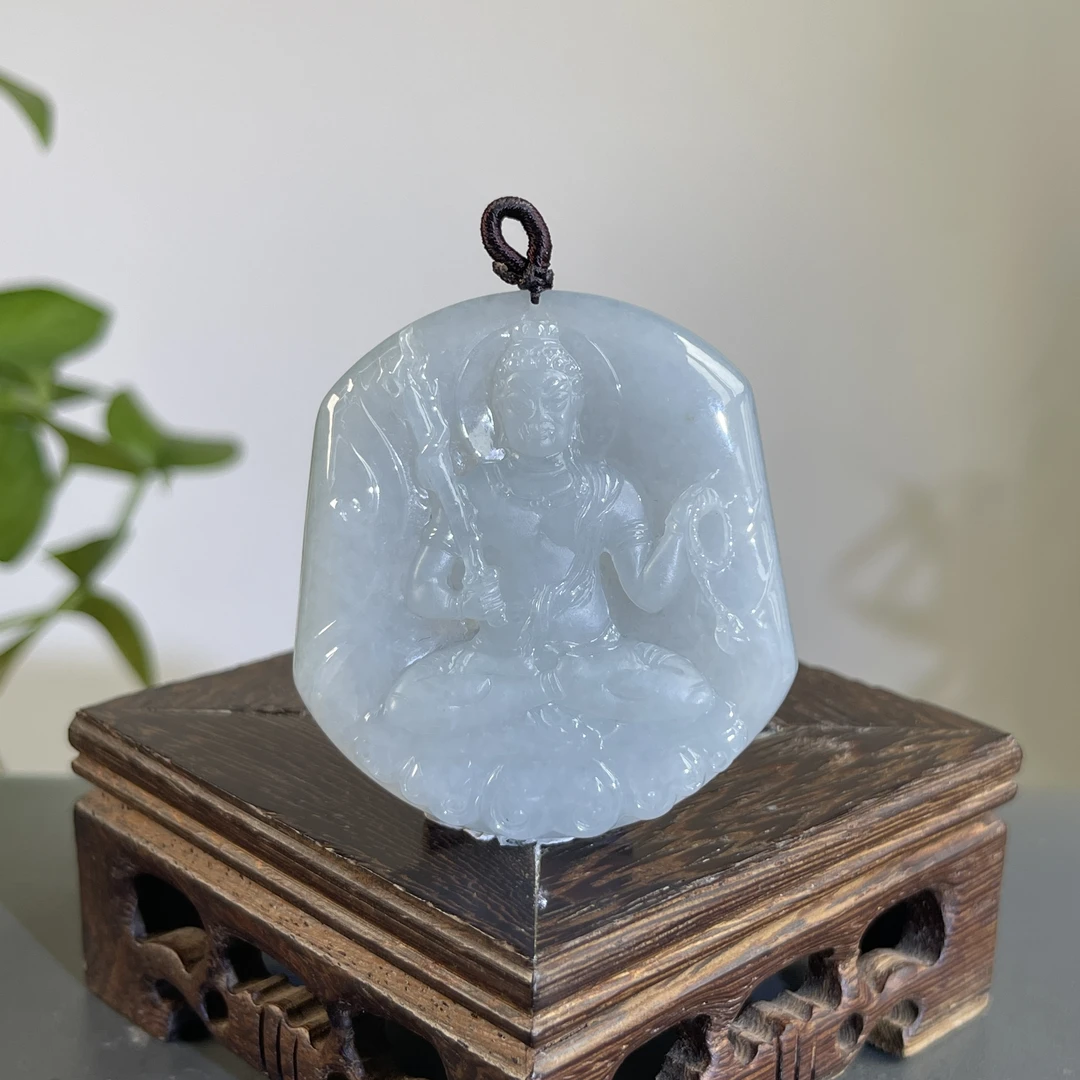 JGB04-60  天然缅甸A货翡翠  不动明王