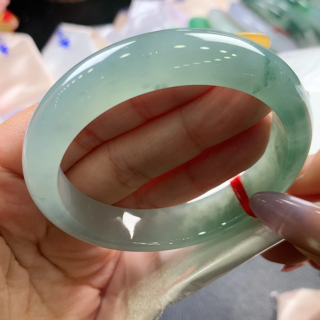 翡翠未镶嵌手镯56正