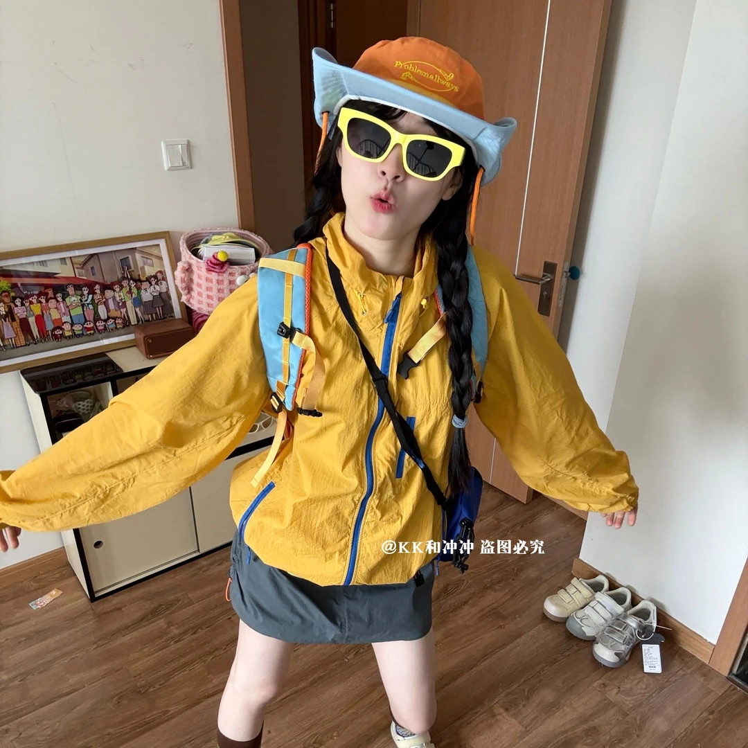 夏季轻薄透气防晒外套多巴胺防紫外线薄款连帽UPF50+防晒衣